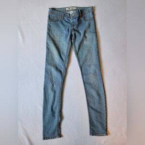 Wet Seal pull on jeans, fake pockets/zipper